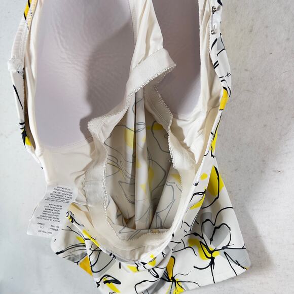 Jantzen Halter Swim Top Woman's 16 Japanese Floral Padded Bra Spandex Stretch - Picture 9 of 16